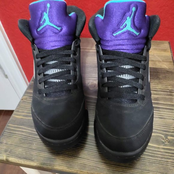(size 7) Nike Air Jordan 5 Retro Top 3 Black Purple 23 Red - Picture 5 of 8